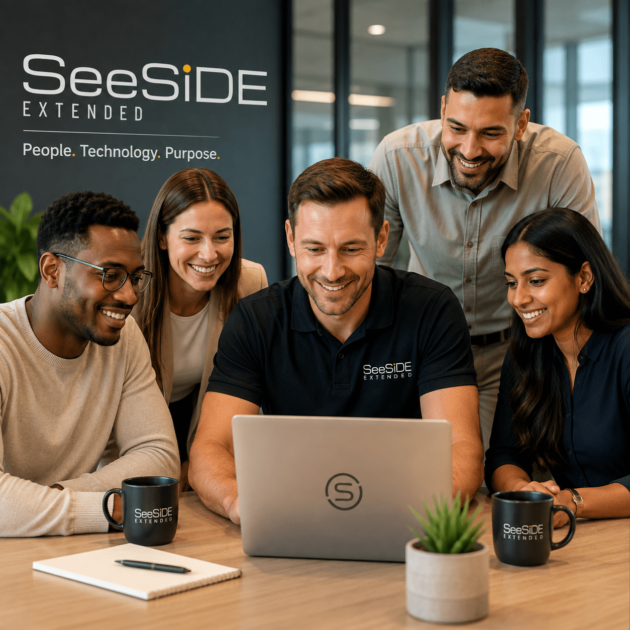SeeSIDE Microsoft technology team collaborating in the workplace